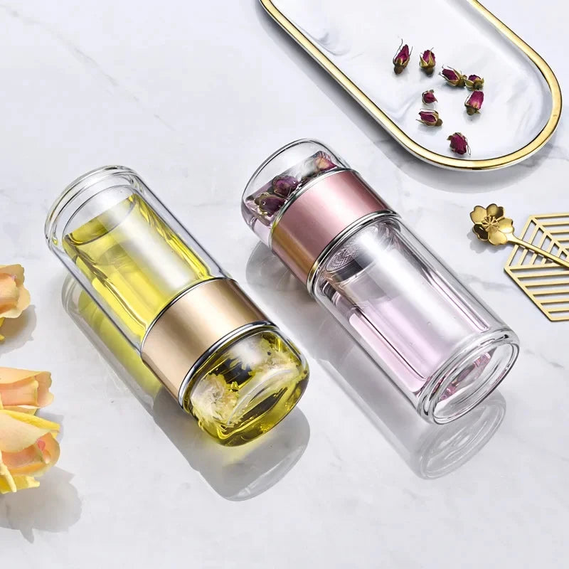 Glass Double Layer Cup - Hiddengem