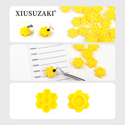 100 Pieces Flower Shape Glue Cup Eyelash Extension