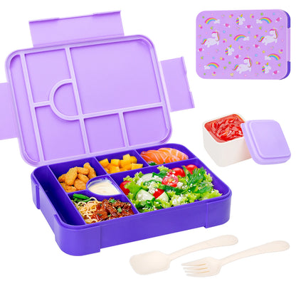 1330ml Adorable Pattern Kids Portable Divided Lunchbox - Hiddengem