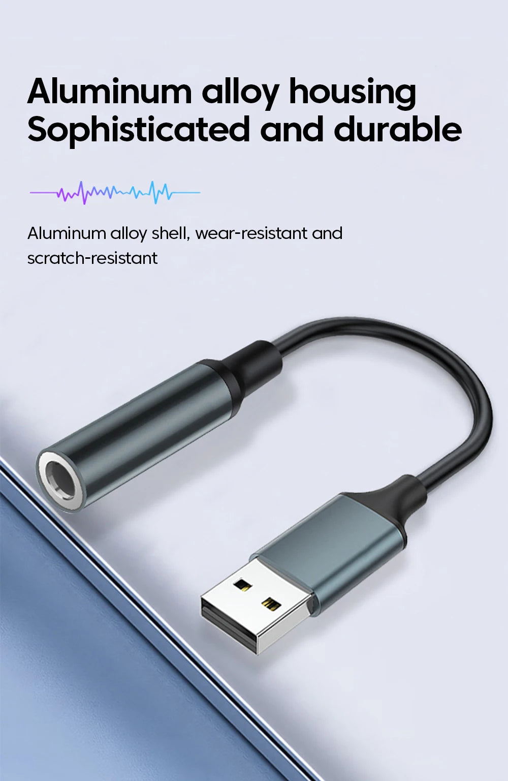 USB to 3.5MM Audio AUX Cable Adapter External Sound Card - Hiddengem