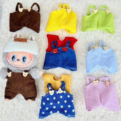Labubu Clothes Doll Clothing Designer for Labubu V1 V2 V3 17cm Dolls Trendy Cute Overalls Style 2025 Summer New Clothing Gifts