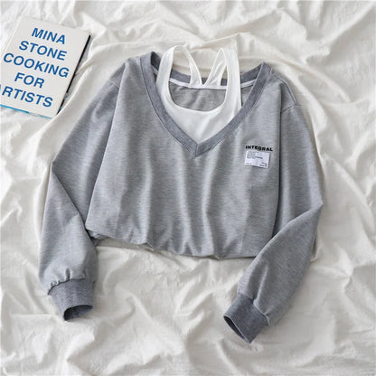Two Pieces Strapless Crop Top Sweater - Hiddengem
