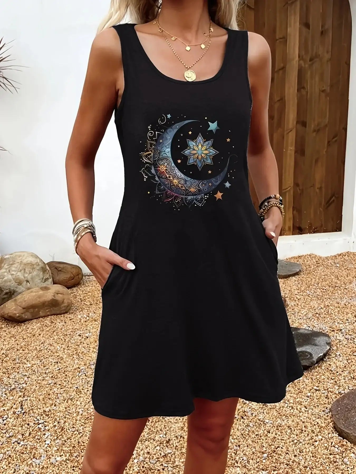 loose and comfortable  lotus  punk style dress - Hiddengem