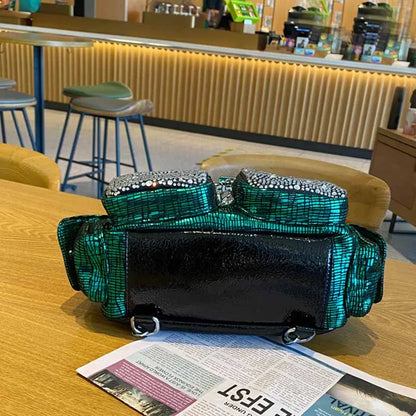 Backpack Shoulder Bag  Diamond Leather - Hiddengem
