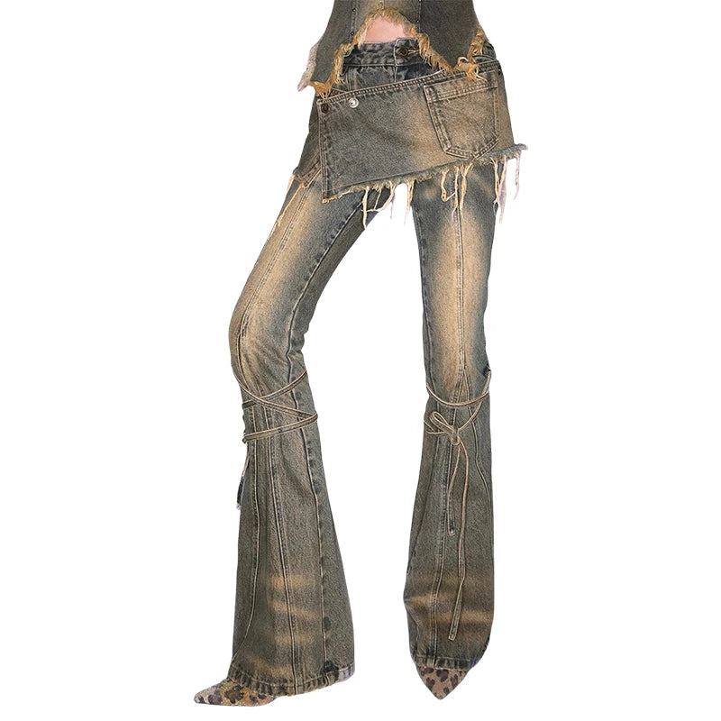 Low Waist Bootcut Jeans - Hiddengem