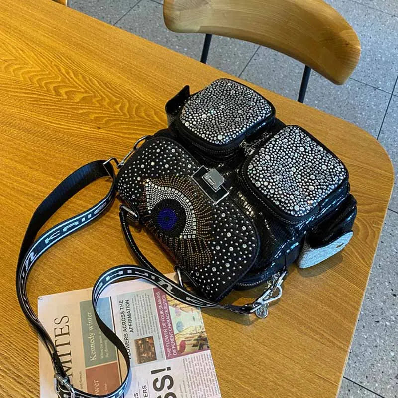 Backpack Shoulder Bag  Diamond Leather - Hiddengem