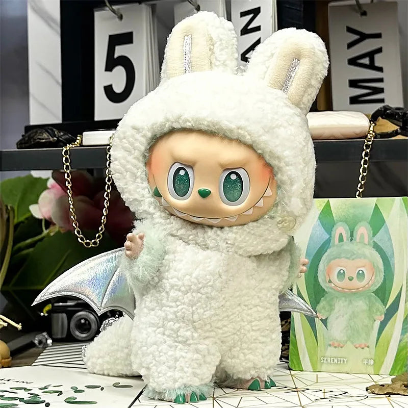 Labubu Doll 17cm Fashion Hoodie Clothing BJD Mini Replacement Cartoon Doll Accessory Cute Decorative Item for Figurines