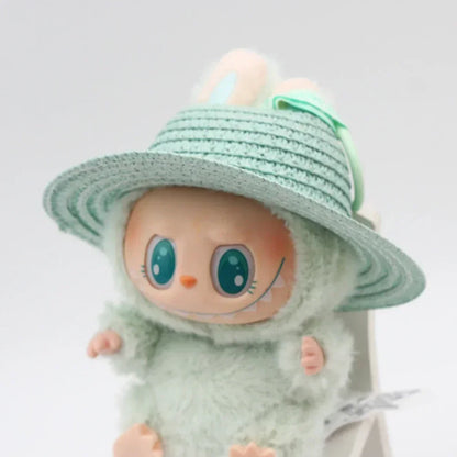 Labubu open top straw hat
