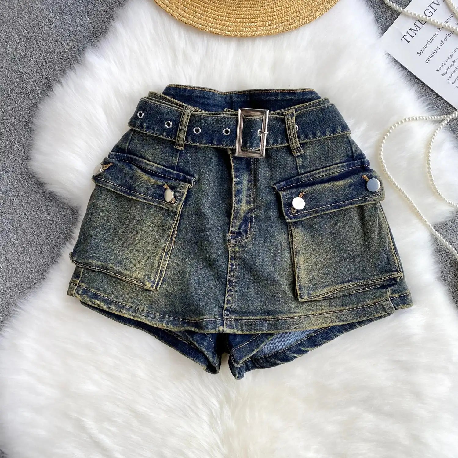 High Waist jeans skort - Hiddengem