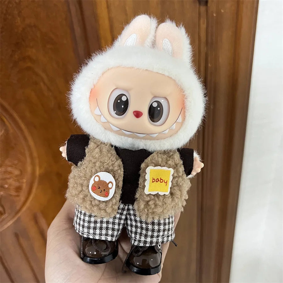 2025 New Labubu 17cm Doll Clothes Outfit Accessories for Korea Kpop Exo Labubu V1 V2 Idol Cool Handsome Clothing Gift