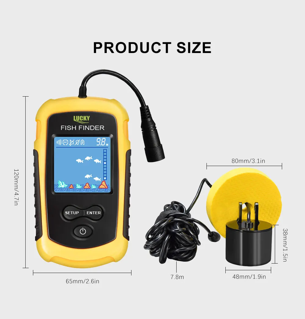 FFC1108-1 Alarm 100M Portable Sonar Fish Finders 45 degrees - Hiddengem