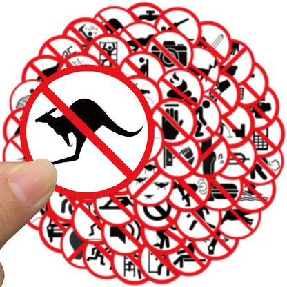 Wholesale 10/62Pcs Funny Warning Graffiti Stickers - Hiddengem