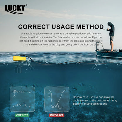 FFC1108-1 Alarm 100M Portable Sonar Fish Finders 45 degrees - Hiddengem