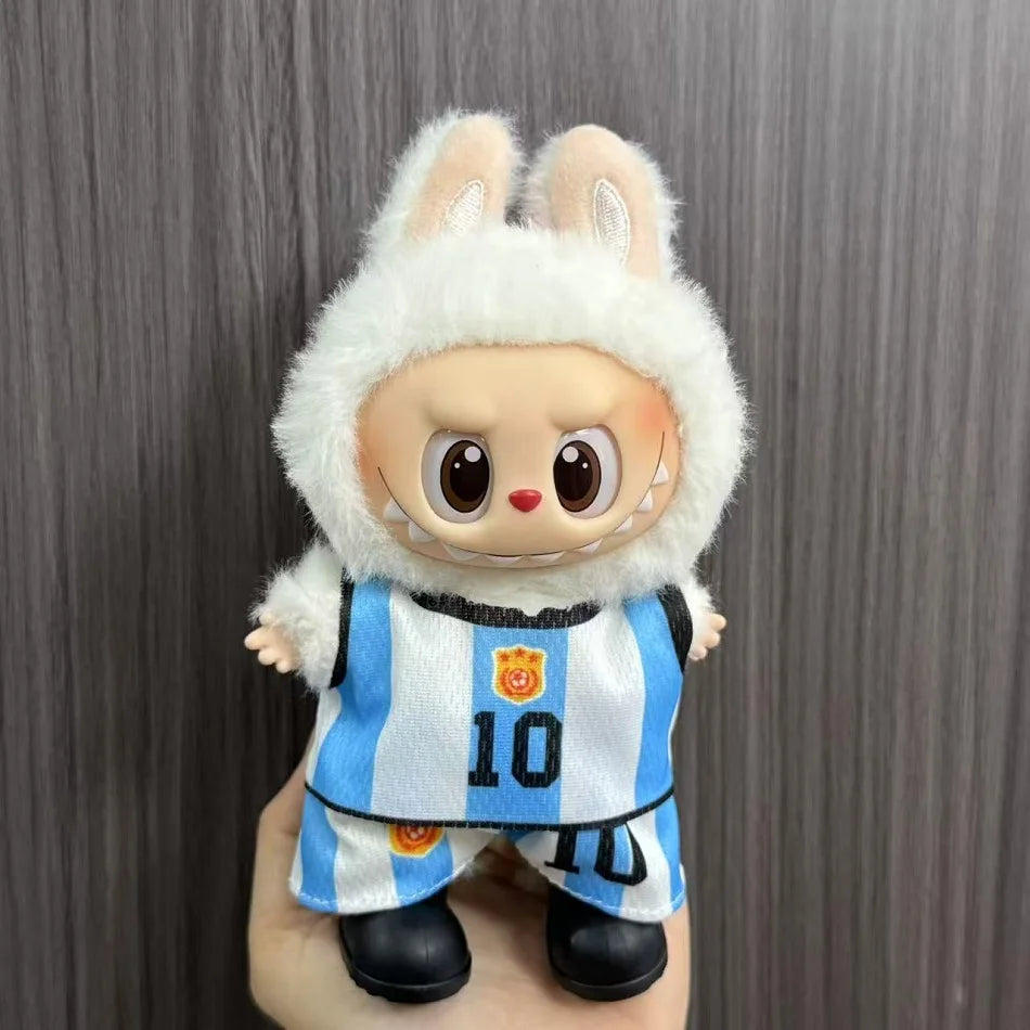 Anime Labubu Clothes Football basketball jerseys Labubu Idol V1 V2 Dolls Clothing Accessories 15/17cm Plush Doll Universal