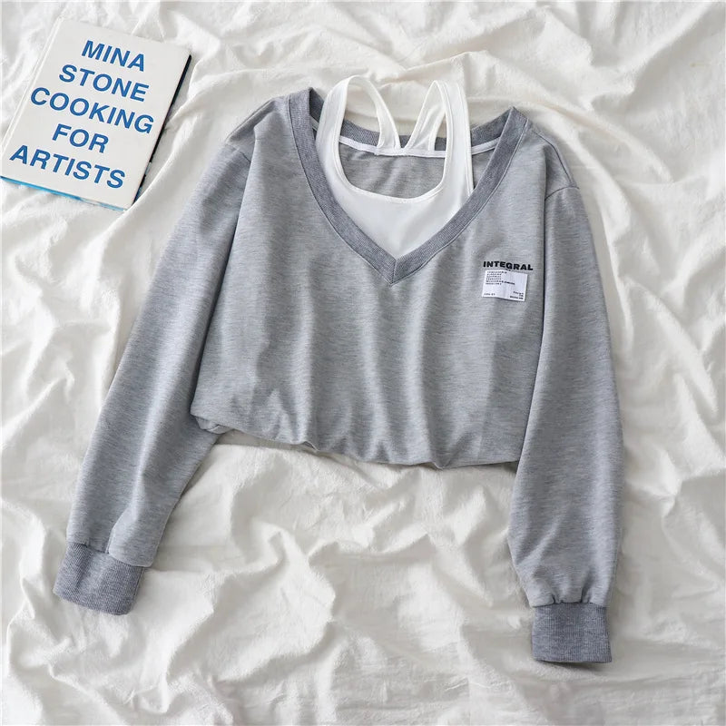 Two Pieces Strapless Crop Top Sweater - Hiddengem
