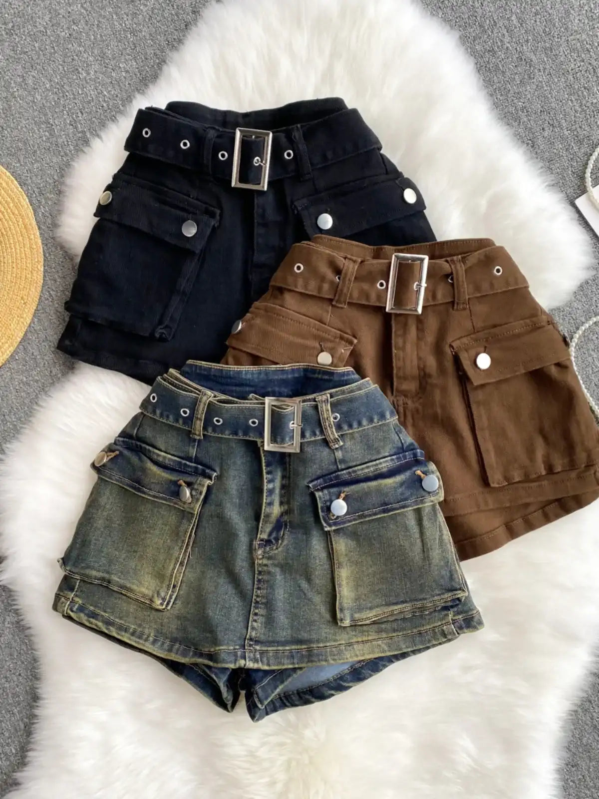 High Waist jeans skort - Hiddengem