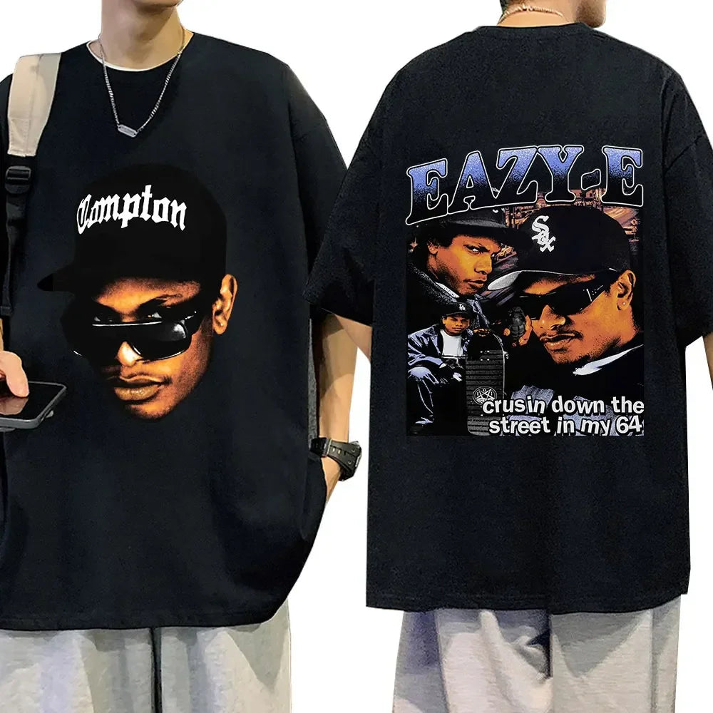 90s rapper Eazy E graphic T-shirt for men - Hiddengem