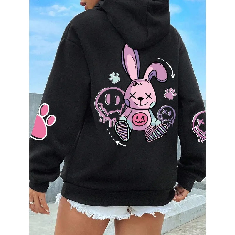 Ladies Hip Hop Street Casual Printed Hoodie