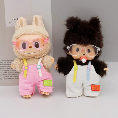 2025 Cute Labubu Clothing, Suitable for Labubu, Labeled Overalls Vinyl Doll Clothing Accessories Replacement