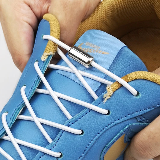 New Reflective Circular Elastic Shoe laces No Tie Shoelaces Metal Lock Lazy Laces for Kids and Adult One size fits all shoe - Hiddengem