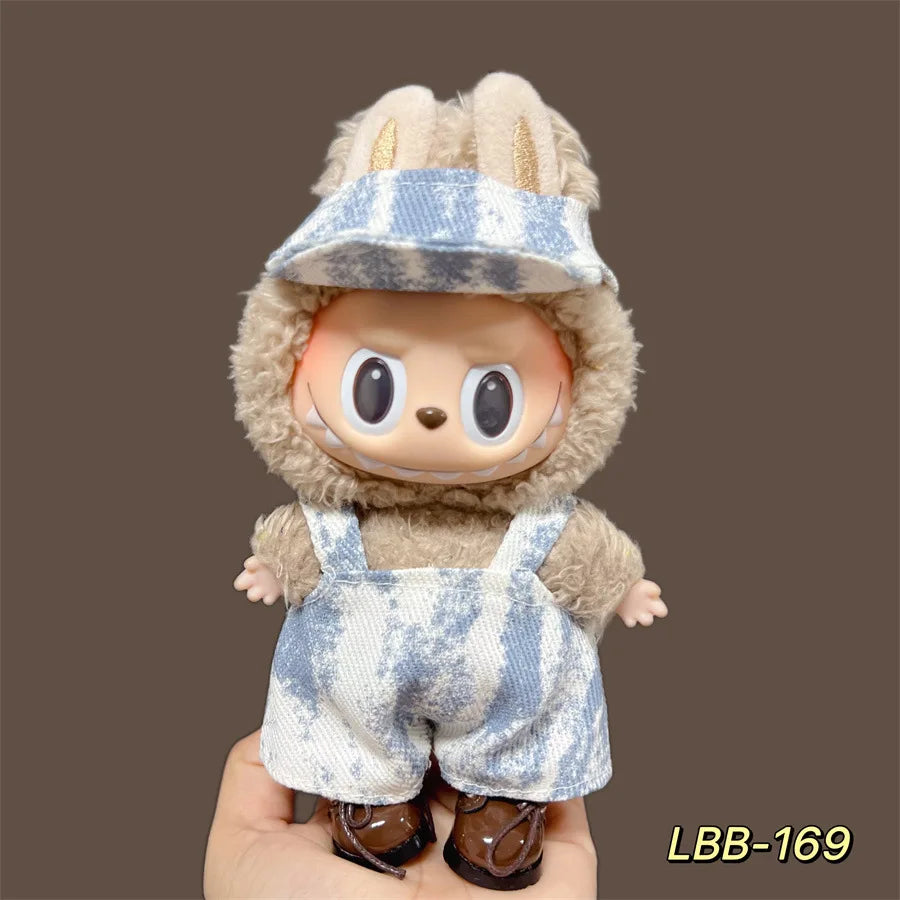 2025 New Labubu 17cm Doll Clothes Outfit Accessories for Korea Kpop Exo Labubu V1 V2 Idol Cool Handsome Clothing Gift