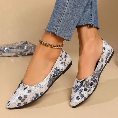 Soft-soled Flat Shoes Retro Pointed - Hiddengem