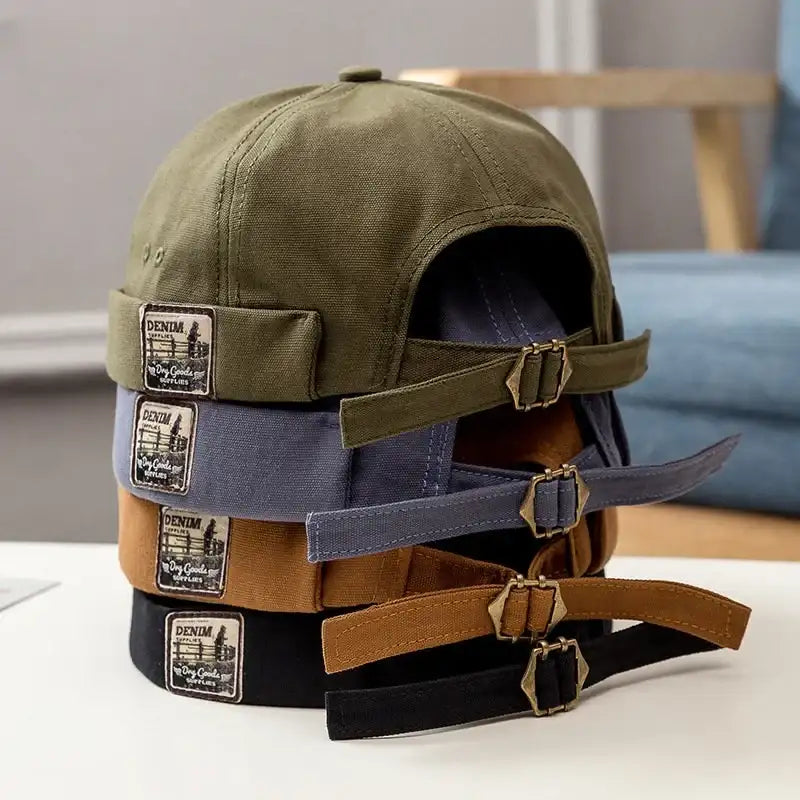 Hip Hop Docker Caps Unisex Skullcaps Men Women Dome Melon Skullies Beanie Cap Fashion Vintage Brimless Landlord Hat Streetwear