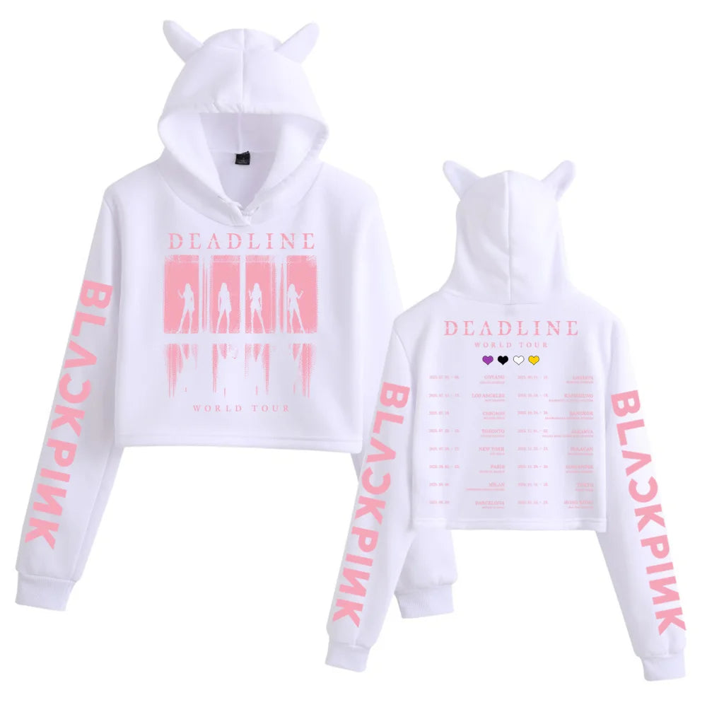 Deadline Black World Tour Crop Tops Cat - Hiddengem