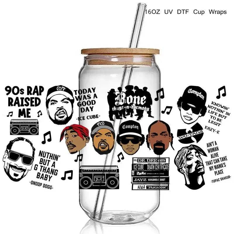 4+ Fashion Singers 90S Rap Uv Dtf Cup Wraps Transfer - Hiddengem