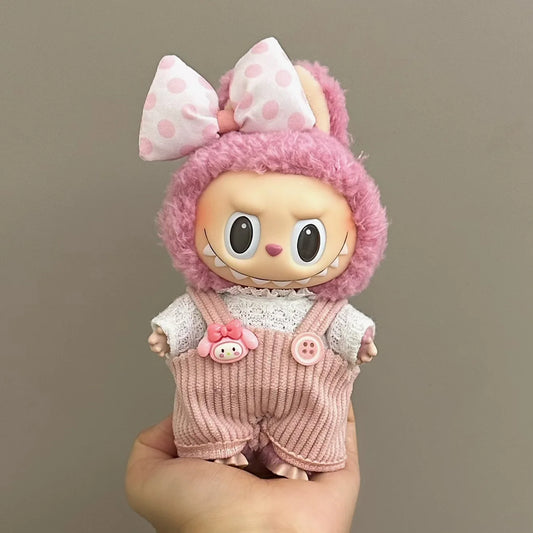 2025 New Labubu Clothing Popular New Products Fashion Velcro 17cm Doll Cute Dress Casual Set Skirt Plush Toy Clothing