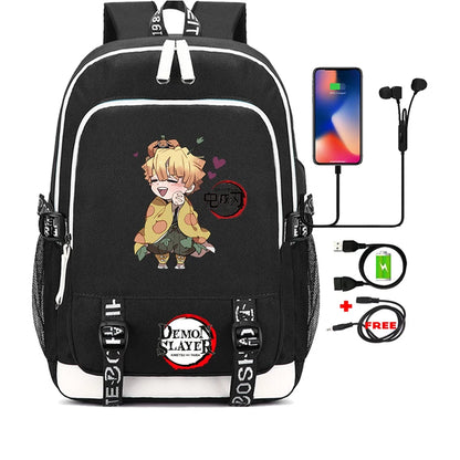Demon Slayer Backpack Set - 3PC Anime School Bag Collection - Hiddengem