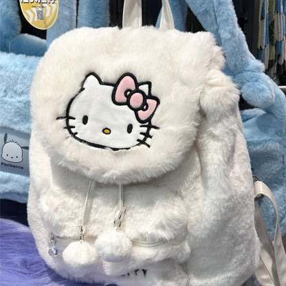 Sanrio Hellokitty Kuromi Mymelody Plush School Bag Kawaii - Hiddengem