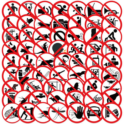 Wholesale 10/62Pcs Funny Warning Graffiti Stickers - Hiddengem