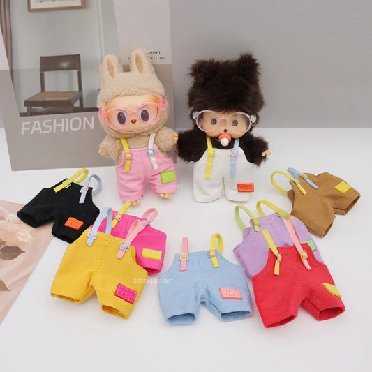 2025 Cute Labubu Clothing, Suitable for Labubu, Labeled Overalls Vinyl Doll Clothing Accessories Replacement