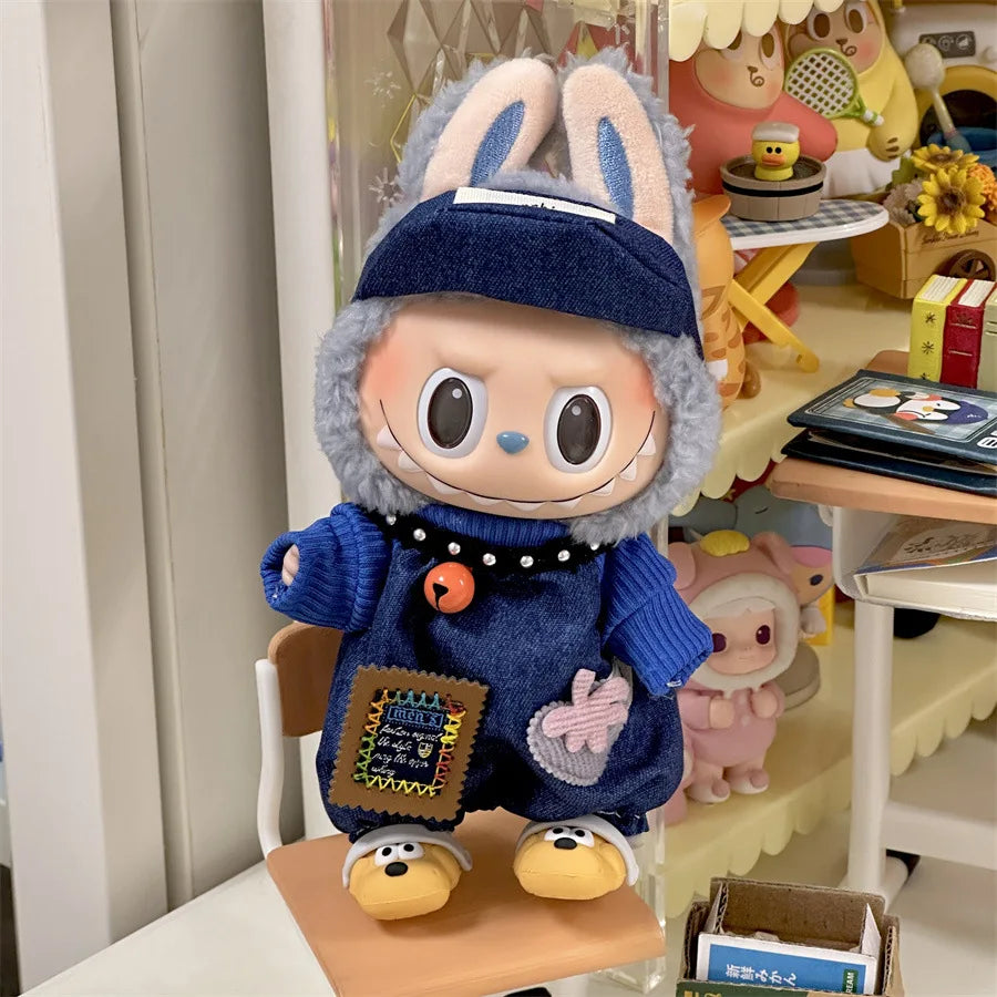 2025 New Labubu 17cm Doll Clothes Outfit Accessories for Korea Kpop Exo Labubu V1 V2 Idol Cool Handsome Clothing Gift