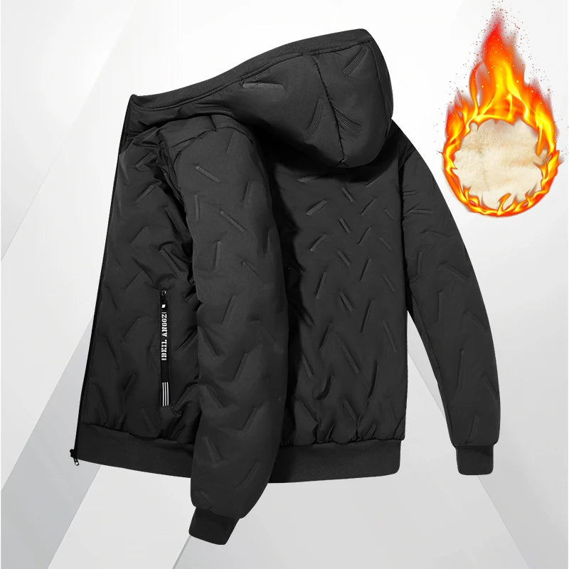 Men's hooded warm short jacket - - Hiddengem