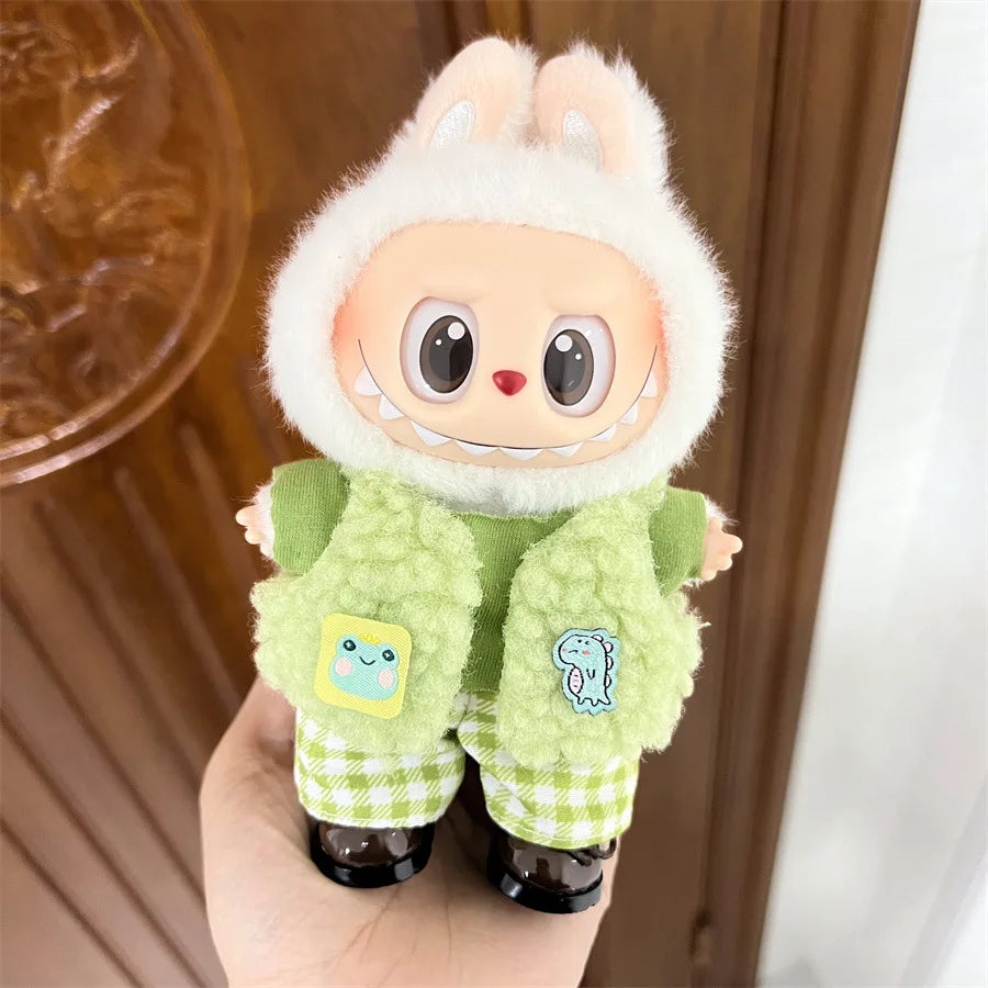 2025 New Labubu 17cm Doll Clothes Outfit Accessories for Korea Kpop Exo Labubu V1 V2 Idol Cool Handsome Clothing Gift