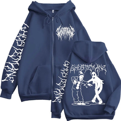 Ghostemane Print Zipper Hoodie