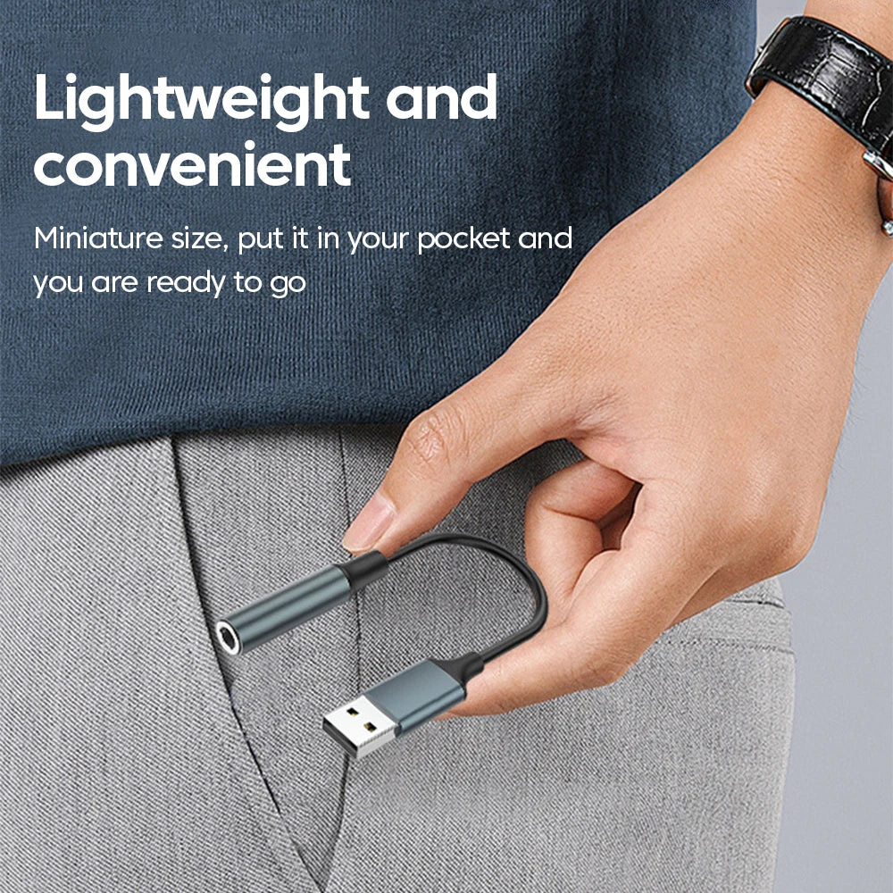 USB to 3.5MM Audio AUX Cable Adapter External Sound Card - Hiddengem