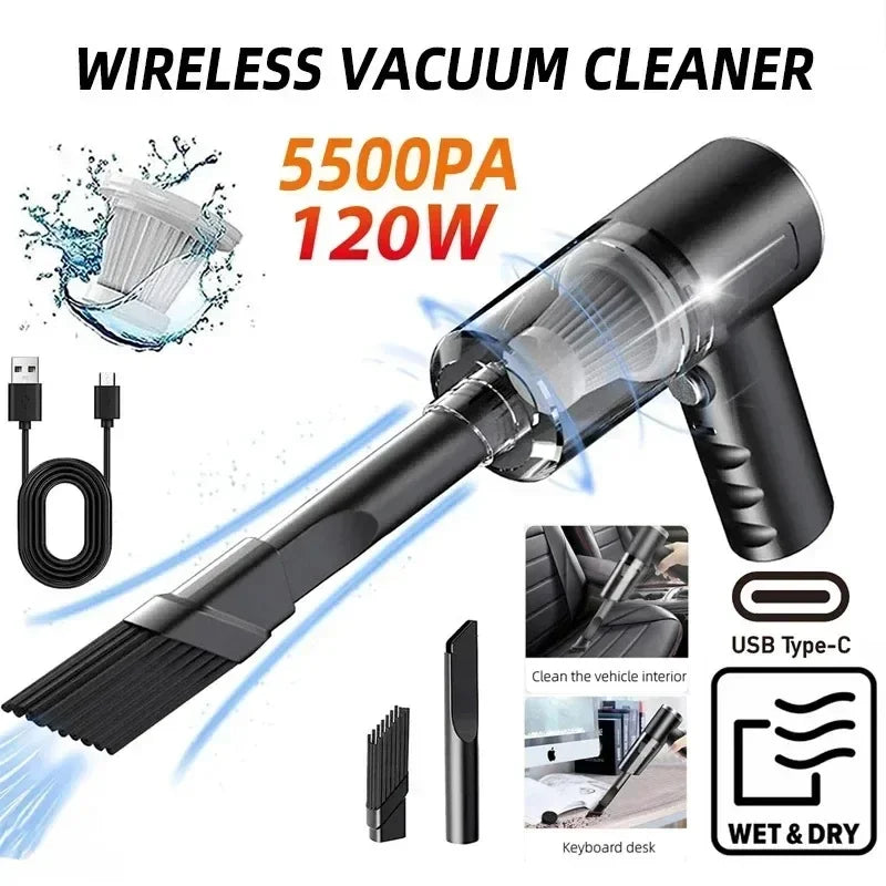 Black Portable Car Cordless Rechargeable 3-in-1 Vacuum - Hiddengem
