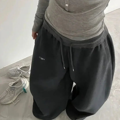 retro hip-hop oversized ladies black streetwear