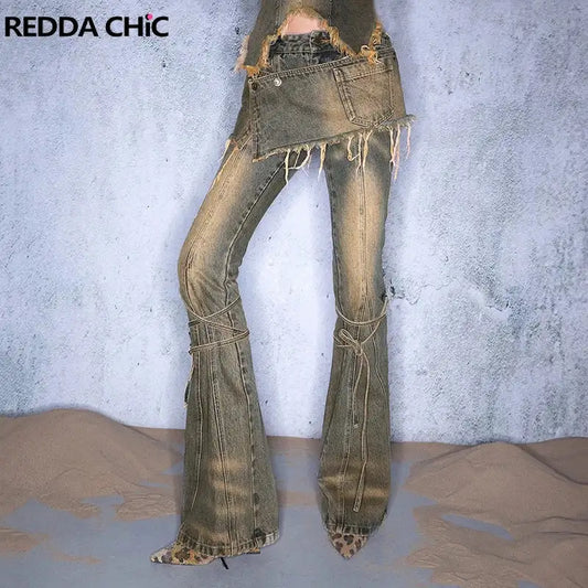 Low Waist Bootcut Jeans - Hiddengem