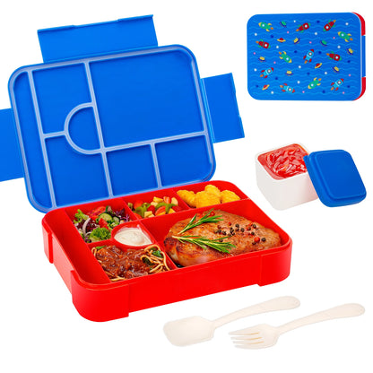 1330ml Adorable Pattern Kids Portable Divided Lunchbox - Hiddengem