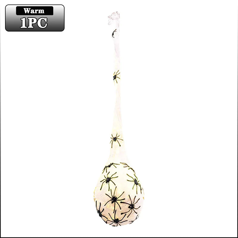 1-5PCS Halloween Hanging Spider Egg LED - Hiddengem