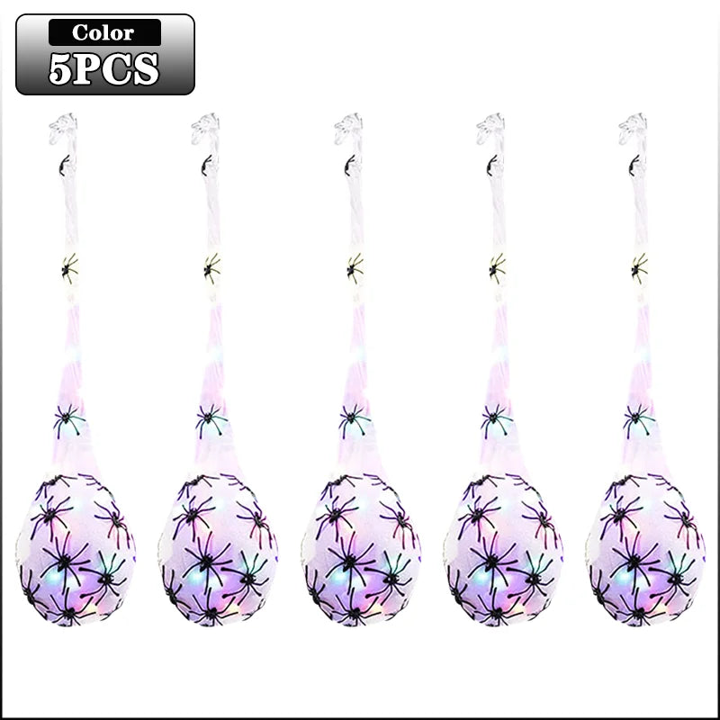 1-5PCS Halloween Hanging Spider Egg LED - Hiddengem