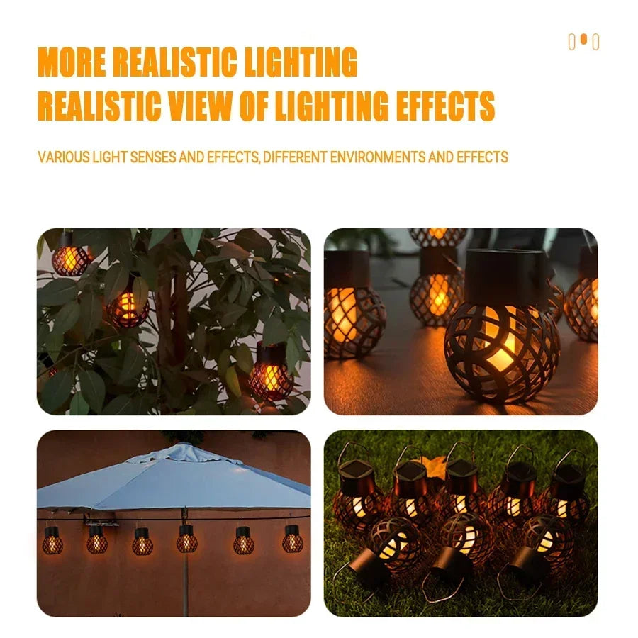 Solar Flame Hanging Ball Lamp - Hiddengem
