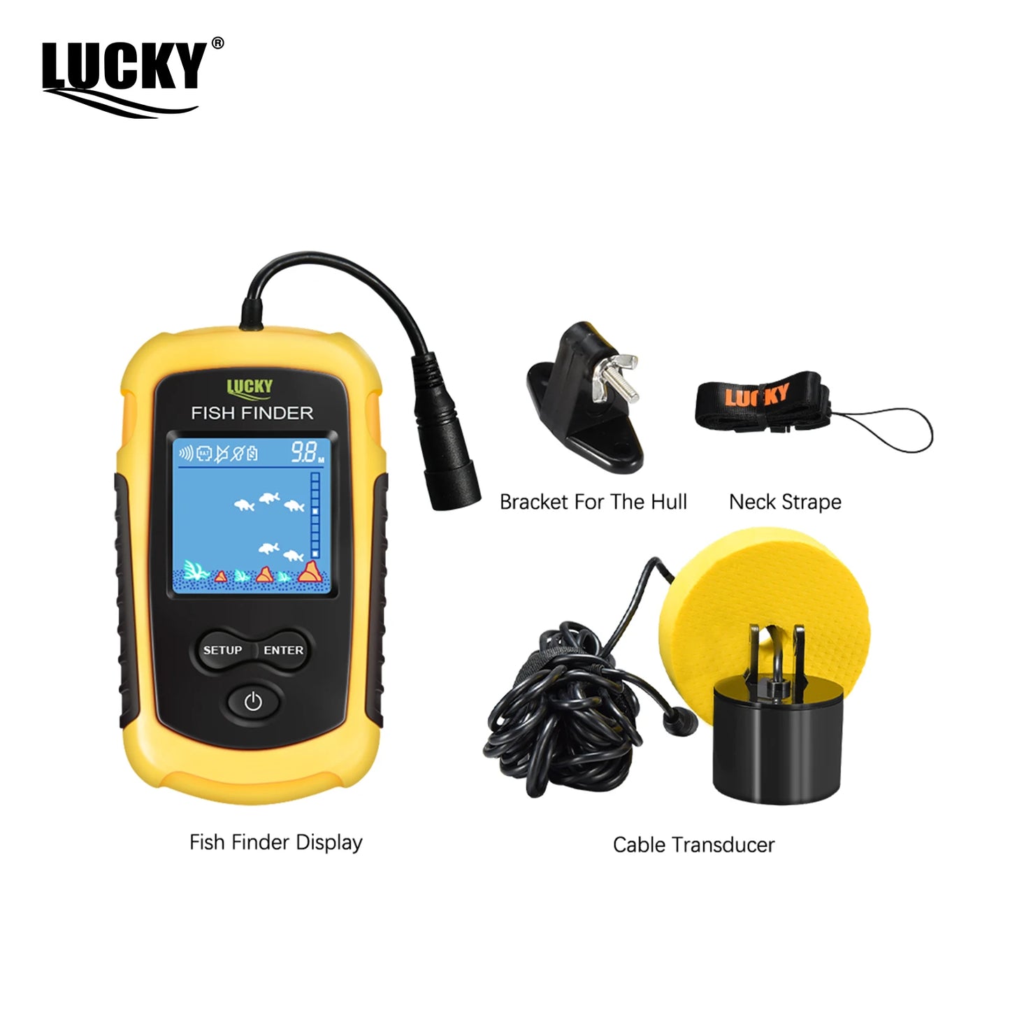 FFC1108-1 Alarm 100M Portable Sonar Fish Finders 45 degrees - Hiddengem