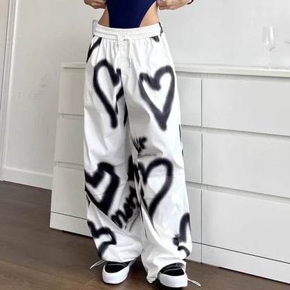 Ladies American Hip Hop Love Graff Casual Pants