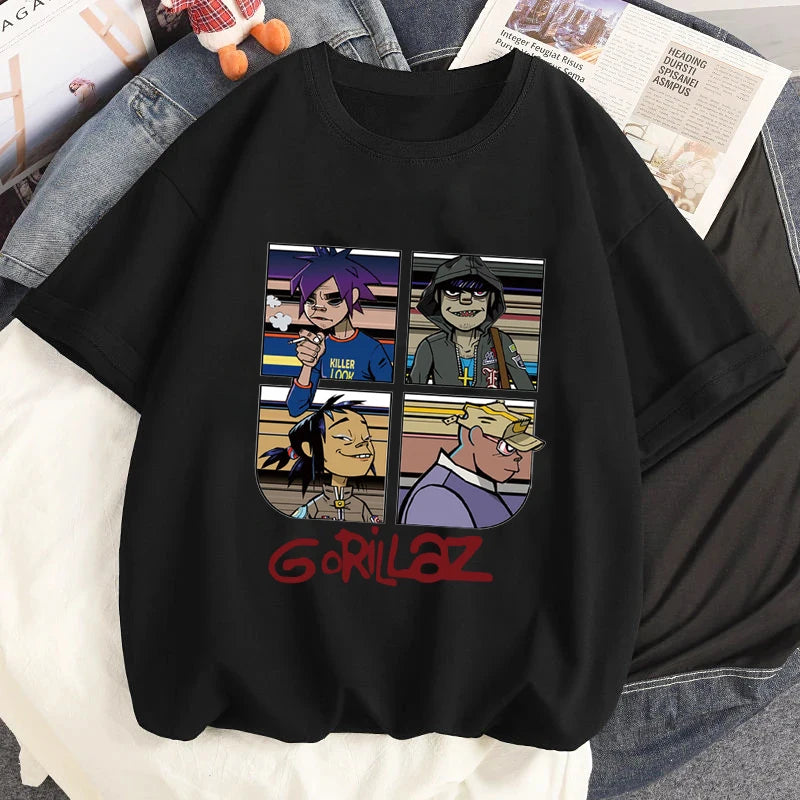 Gorillaz Rock Graphic T-Shirt - Hiddengem