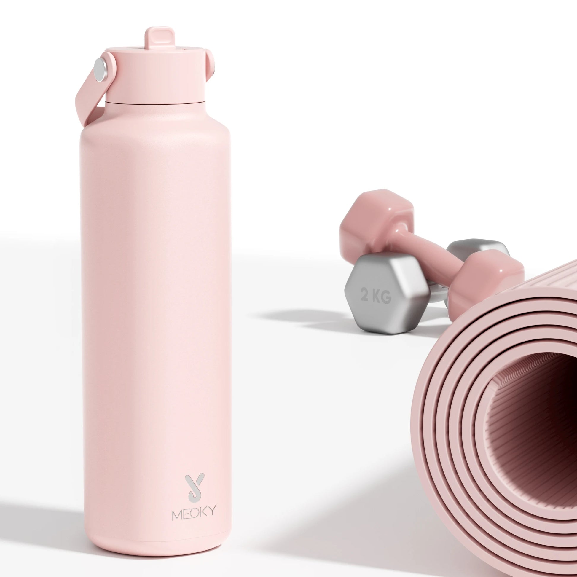Meoky 24oz Insulated Tumbler With 2 Spout Lid And Straw - Hiddengem